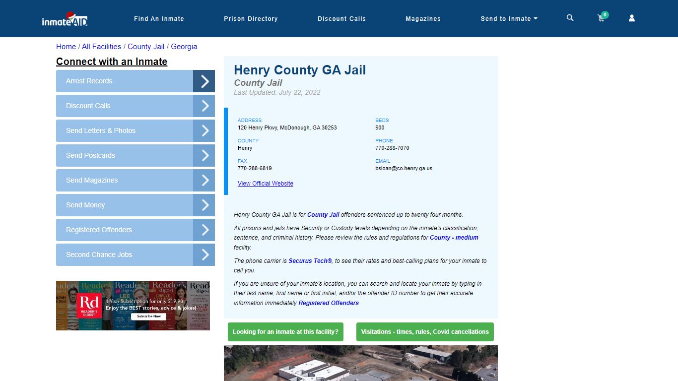Henry County GA Jail - Inmate Locator - McDonough, GA
